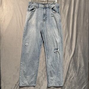 Aeropostale Jeans Mens 32x34 Light Wash Baggy Relaxed Distressed Denim Pants